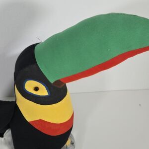 Vintage Hanging Stuffed Toucan Very Colorful Display Tiki Prop